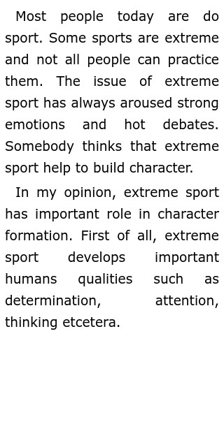 paragraph about extreme sports