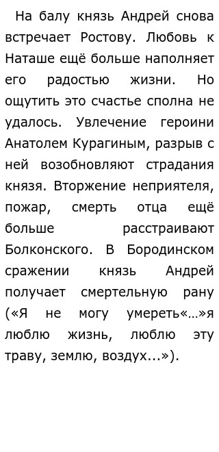 Сочинение по теме Образ Андрея Болконского в романе Толстого 