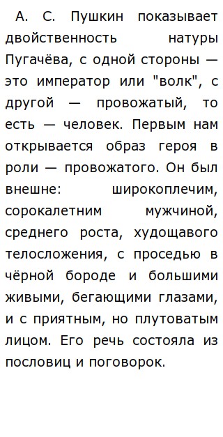 Сочинение: Пугачёв в романе Пушкина Капитанская дочка